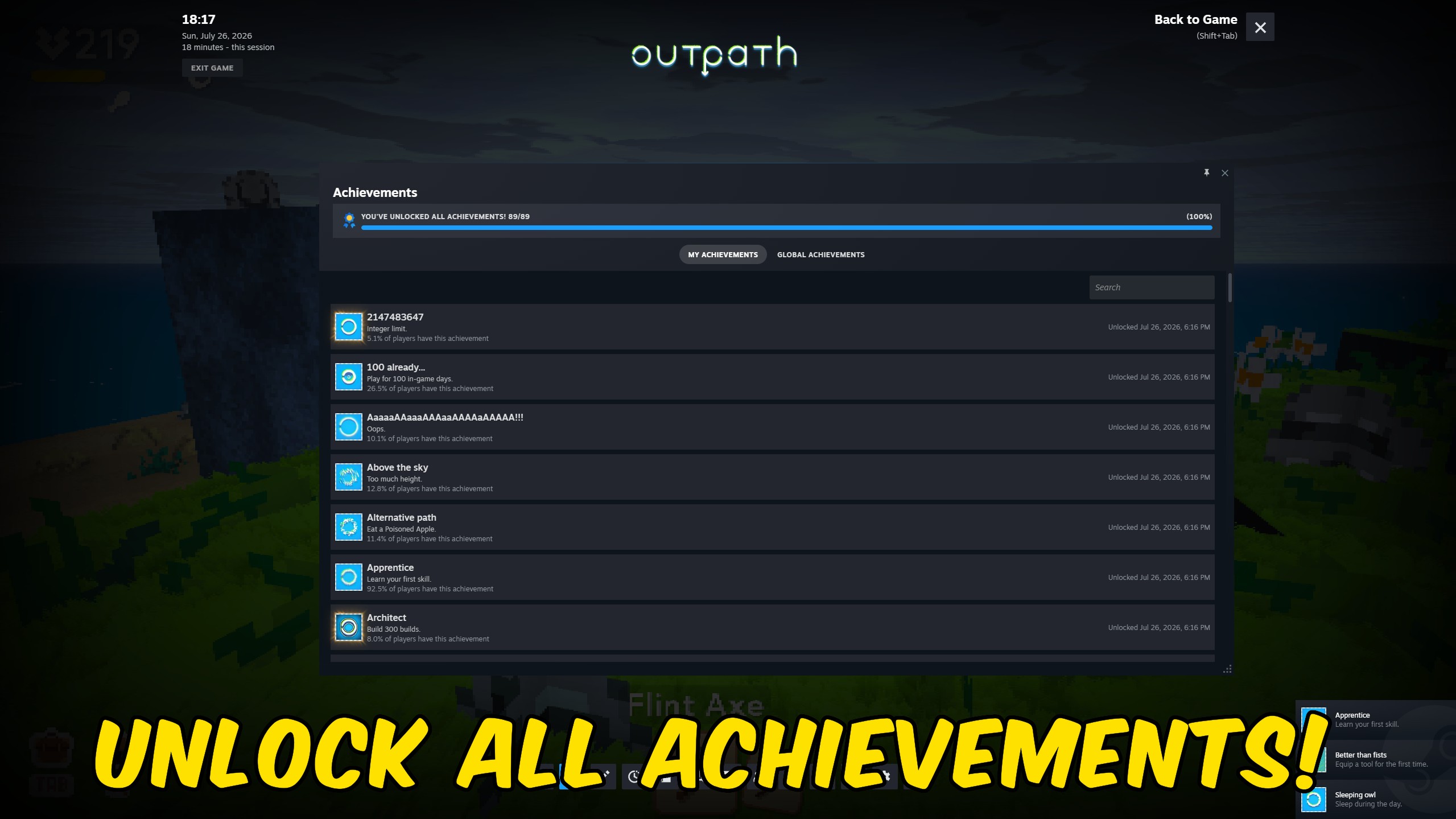 Outpath — Achievement Unlocker (screenshot 2)